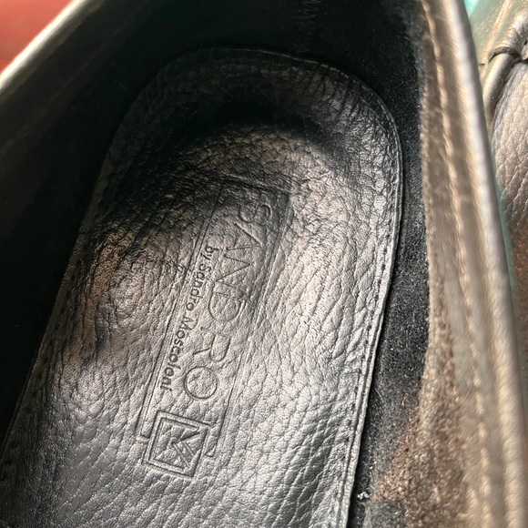 Sandro Moscoloni Black Leather Men's Slip-Ons - Picture 3 of 6